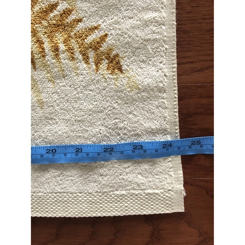 Vtg Vera Burlington Towel Set 3 Pcs Ivory Cotton Butterfly Floral Bath Hand Face